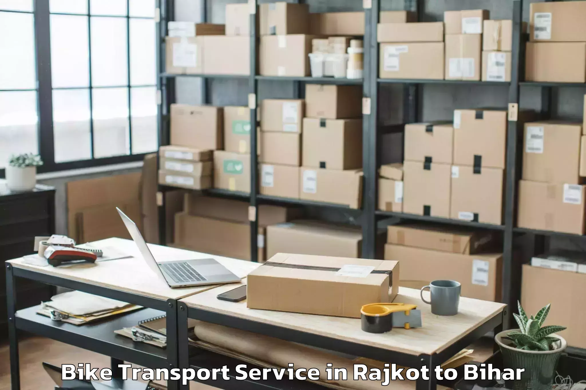 Book Rajkot to Jandaha Bike Transport Online